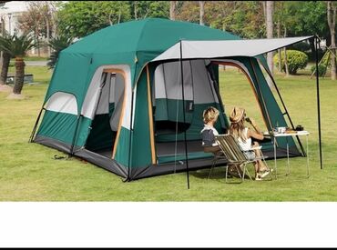 спортивная: Палатка большая двухкомнатная с тентом для кемпинга и туризма BiCamp