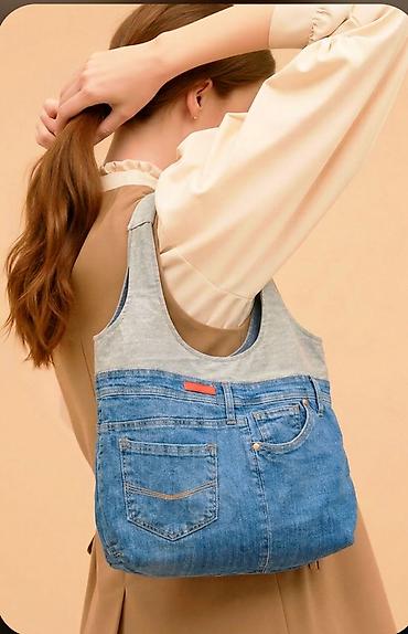 Torbe: Džins torba – ručno pravljena tote/šolder torba od farmerki - — 2