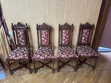 ruminya mebelleri: Qonaq otağı üçün, İşlənmiş, Qatlanmayan, rəng - Bordo Stul — 4