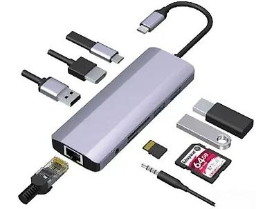 Doking stanice: Gembird Type‑C Adapter 9‑u‑1 – višenamenski USB‑C hub Ključne — 2
