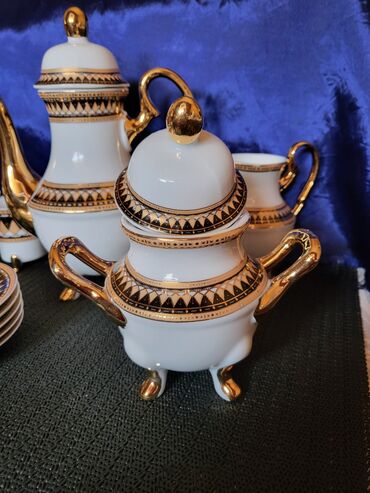Kuhinjski setovi: Servis vintaz za kafu porcelanski. Servis za kafu,perfektan pozlata — 15
