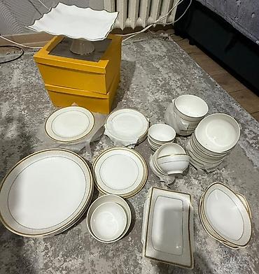 Наборы посуды: Фарфоровый столовый сервиз с золотым кантом 24 персоны Состав и — 9