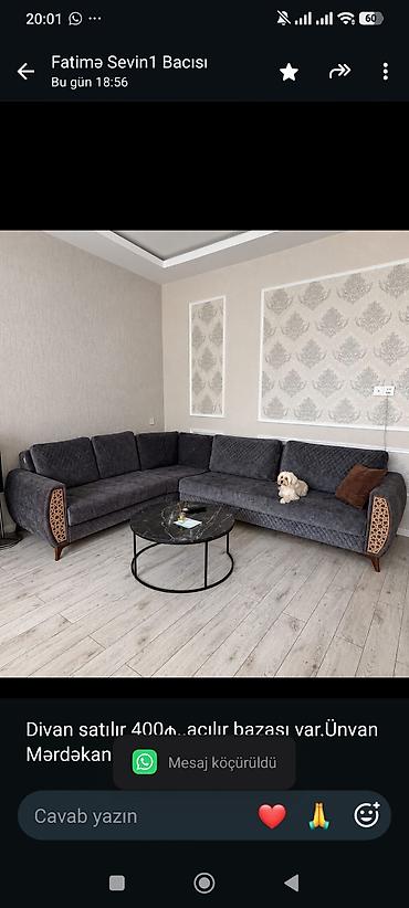 Divan satılır 400₼. açılır bazası var.Ünvan Mərdəkan. 0611. Fatimə99