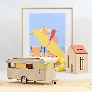 sliku: Caravan Digue Panoramic 14 1960 – Die-Cast Norev 🚐✨ Norev Caravan — 1