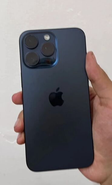 Apple iPhone: IPhone 15 Pro Max, Б/у, 256 ГБ, Blue Titanium, Зарядное устройство, Защитное стекло, Чехол, 92 %