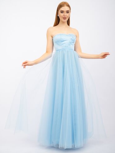 костюм платья: Вечернее платье, Длинная модель, Фатин, Без рукавов, Корсет, S (EU 36), 2XS (EU 32)