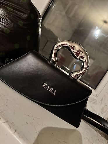 женская платья с бархата: Сумка ZARA, мини-формат - Цвет: черный - Материал: гладкая экокожа - — 1