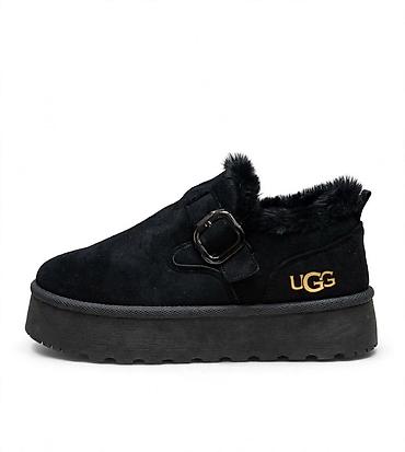 UGG ženske klompe/papuče sa platformom – crne - Model sa zatvorenim