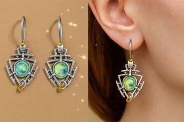 свадебные национальные платья: ✨ Этнический шик для яркого образа! ✨ Оригинальные серьги с зелёным