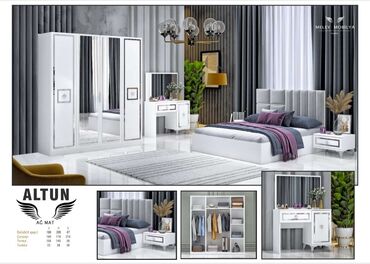 химчистка мебели: Двуспальная кровать, Шкаф, Трюмо, 2 тумбы, Турция, Новый