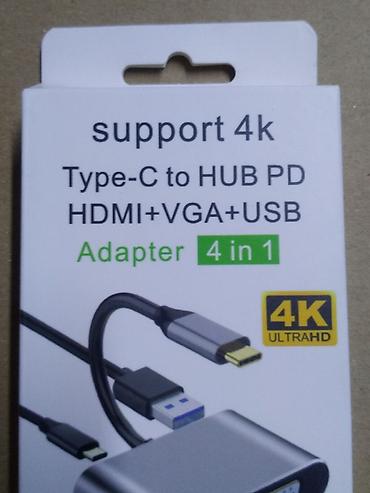 Другие комплектующие: Type-C USB-C Адаптер VGA, совместимый с USB C на 4K HDMI, Тип C, хаб — 9
