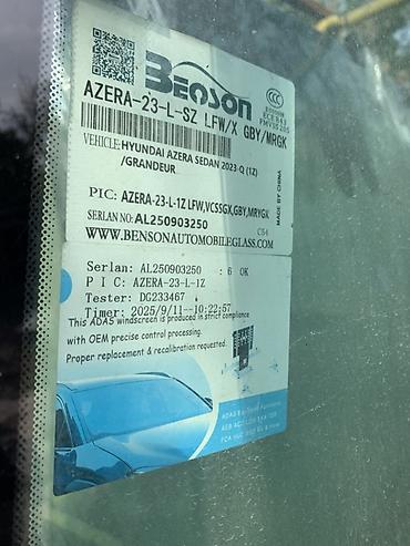 sedan: Лобовое стекло Benson для Hyundai Azera Sedan / Grandeur 2023 — 2
