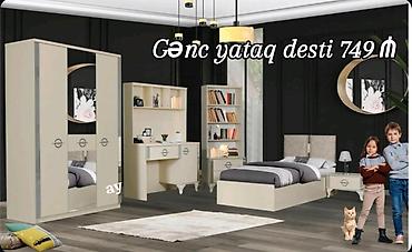 gence mebel: Gənc yataq dəsti – 749 ₼ Komplektin tərkibi: - 3 qapılı paltar şkafı — 1