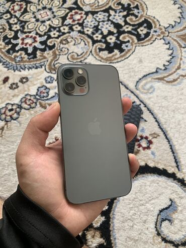 домашнии телефон: IPhone 12 Pro, Колдонулган, 256 ГБ, Графит, Коргоочу айнек, Каптама, 76 %