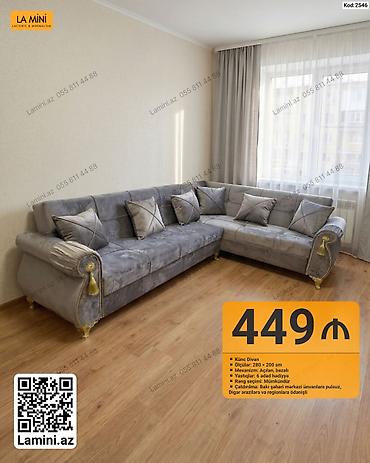 Mebel: Künc divan – La Mini - Ölçülər: 280 × 200 sm - Mexanizm: açılan — 1