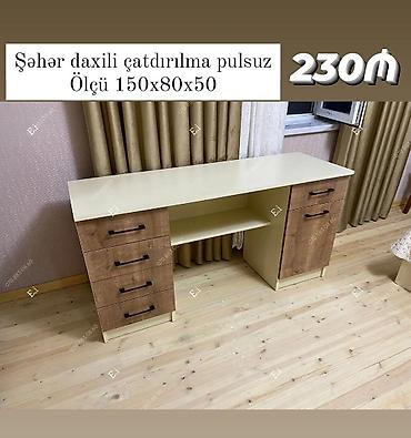 perla stol: İki tərəfli çekmecəli iş/oxu masası - Ölçü: 150 x 80 x 50 sm - — 1