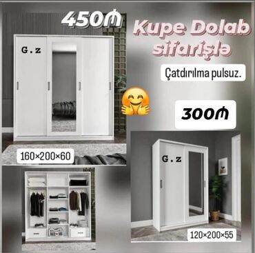 Masa və oturacaq dəstləri: Dolab yeni qarderob paltar kupe dolab