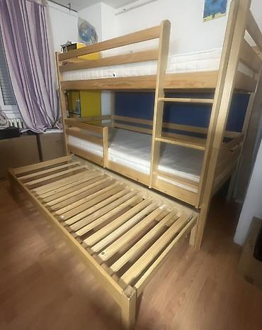 ormar jednokrilni: Drveni krevet na sprat sa dodatnim izvlačnim ležajem - Materijal — 3
