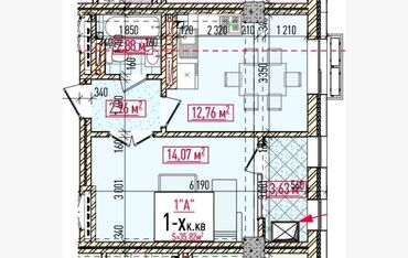 ts kg: 1 комната, 35 м², Элитка, 10 этаж, ПСО (под самоотделку)
