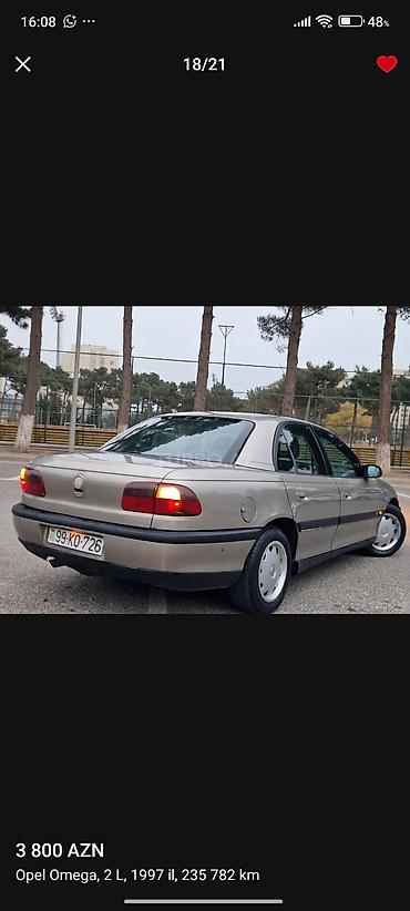 Opel: Opel Omega: 2 l | 1996 il 4190000 km Sedan -da lalafo.az — 18 Opel: Opel Omega: 2 l | 1996 il 4190000 km Sedan — 18