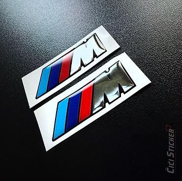 moto startac: BMW M Power 3D stikeri – Par samolepljivih amblema 15 x 4,5 cm — 2