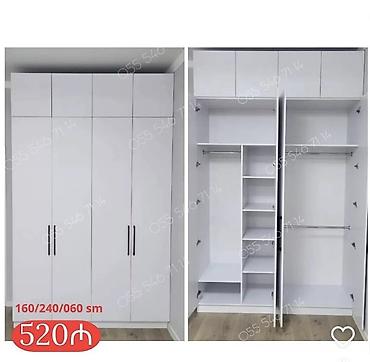 Dolablar: Yeni, 4 qapılı, Ağ, Açılan, Düz dolab — 1