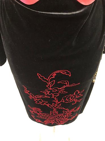 Повседневные платья: Бархатное платье бирюзовое платье без подклада юбка, туничка — 4