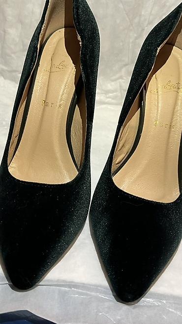 Другая женская обувь: Туфли-лодочки на каблуке из бархатного материала - Цвет: темный — 3