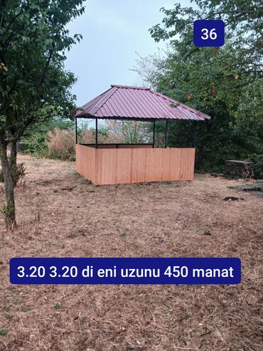 Bağ, çöl oturacaqları: Bağ üçün açıq hava köşkü/pavilon. - Ölçülər: 3.20 m x 3.20 m -