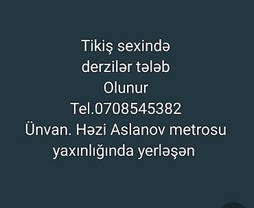 evde paketleme ışı bakı: Vakansiya: tikiş sexinə dərzilər tələb olunur - Sahə: tikiş — 1