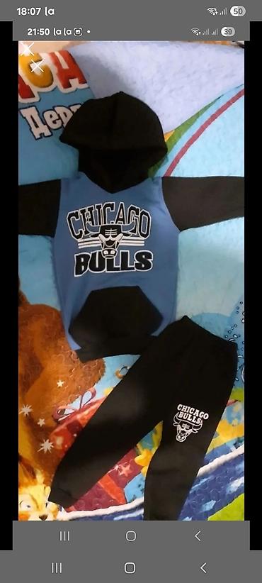 sport şalvarlar: Uşaq üçün “Chicago Bulls” idman dəsti teze - 2 hissəli dəst — 1