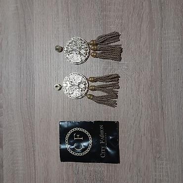 torbe b: NOVE naušnice elegantne viseće bele zlatne bež minđuše NOVE moderne — 3