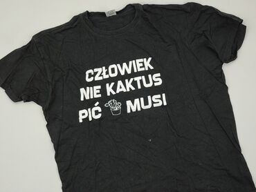 czarne t shirty: T-shirt, XL (EU 42), condition - Fair