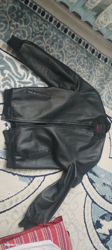 кожаный куртка мужская: Куртка 3XL (EU 46), цвет - Черный