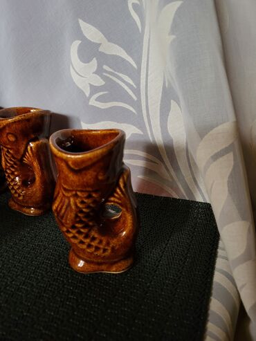 Čaše: Komplet nov za pice rucni rad 60te.Poljska. Komplet braon,rucni — 8