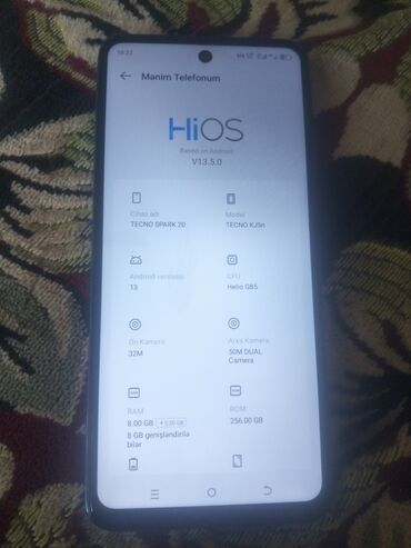 Tecno Spark 20, 256 ГБ, цвет - Синий