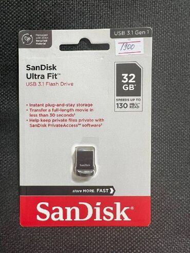 sd card: Флешка micro SD SanDisk 32GB Ultra Fit USB 3.1, скорость 130 MB/s