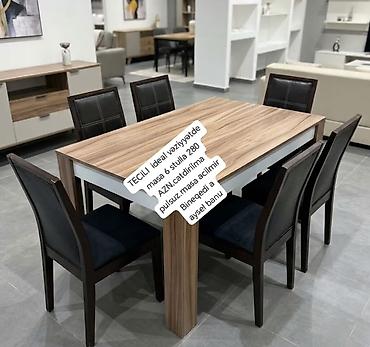 TECILI ideal vəziyyətde masa 6 stulla 280 AZN.catdirilma pulsuz.masa