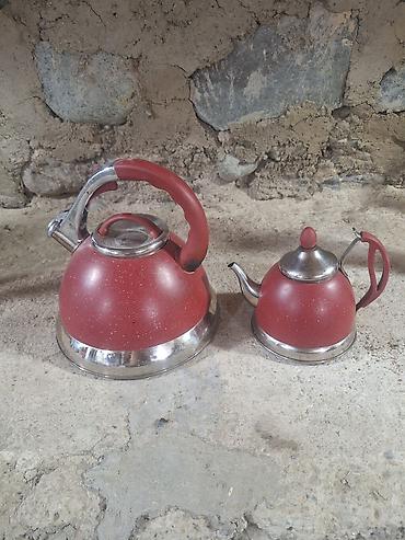 dəm cayniki: İşlənmiş, rəng - Qırmızı, Çaydan, 2,5 bucket volume l, Azərbaycan — 1