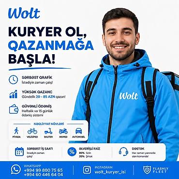 tır sürücü kursu: Moto-kuryer tələb olunur, Gündəlik ödəniş, Təcrübəsiz — 1