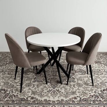 бу мебель в бишкеке: Ашкана үстөлү жана отургуч, Колдонулган, Өзү алып кетүү, түсү - Ак