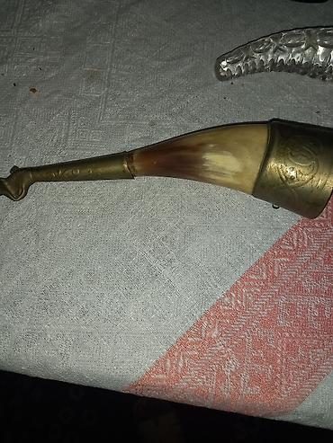 dekor odun: Dekorativ içki buynuzu (qədim üslubda) - Material: təbii buynuz və — 1