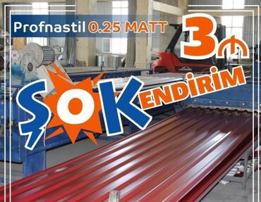 profnastil olculeri: Profnastil 0.25 Matt – dam və çəpər üçün profil metal vərəqlər -