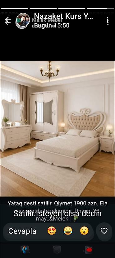 Mebel: İkinəfərlik çarpayı, Dolab, 2 tumba, Komod, Türkiyə, İşlənmiş — 1