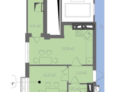 аренда помещения тунгуч: 1 комната, 40 м², Элитка, 6 этаж, ПСО (под самоотделку)