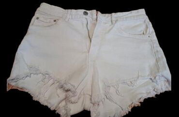trikotažne pantalone: M (EU 38), Jeans, color - White, Single-colored