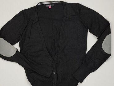 czarne t shirty damskie w serek: Kardigan, L, stan - Dobry