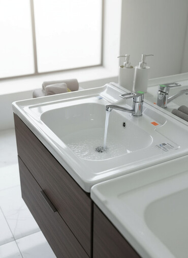 прозрачный стол: Раковина для ванной, Квадратная форма, Материал: Керамика