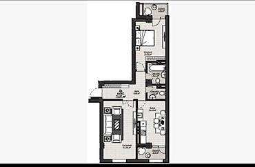 2 комнаты, 72 м², Асанбай мкр Элитка, 5 этаж, ПСО (под самоотделку)