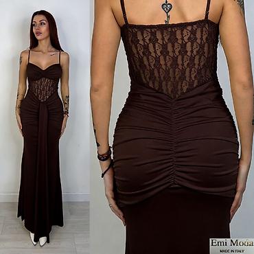 Haljine: 🔥Elegantna maxi haljina sa čipkastim korzetom i naborima
✅2700 din — 12
